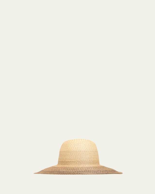 Emmanuelle Metallic Two-Tone Paper Straw Fedora